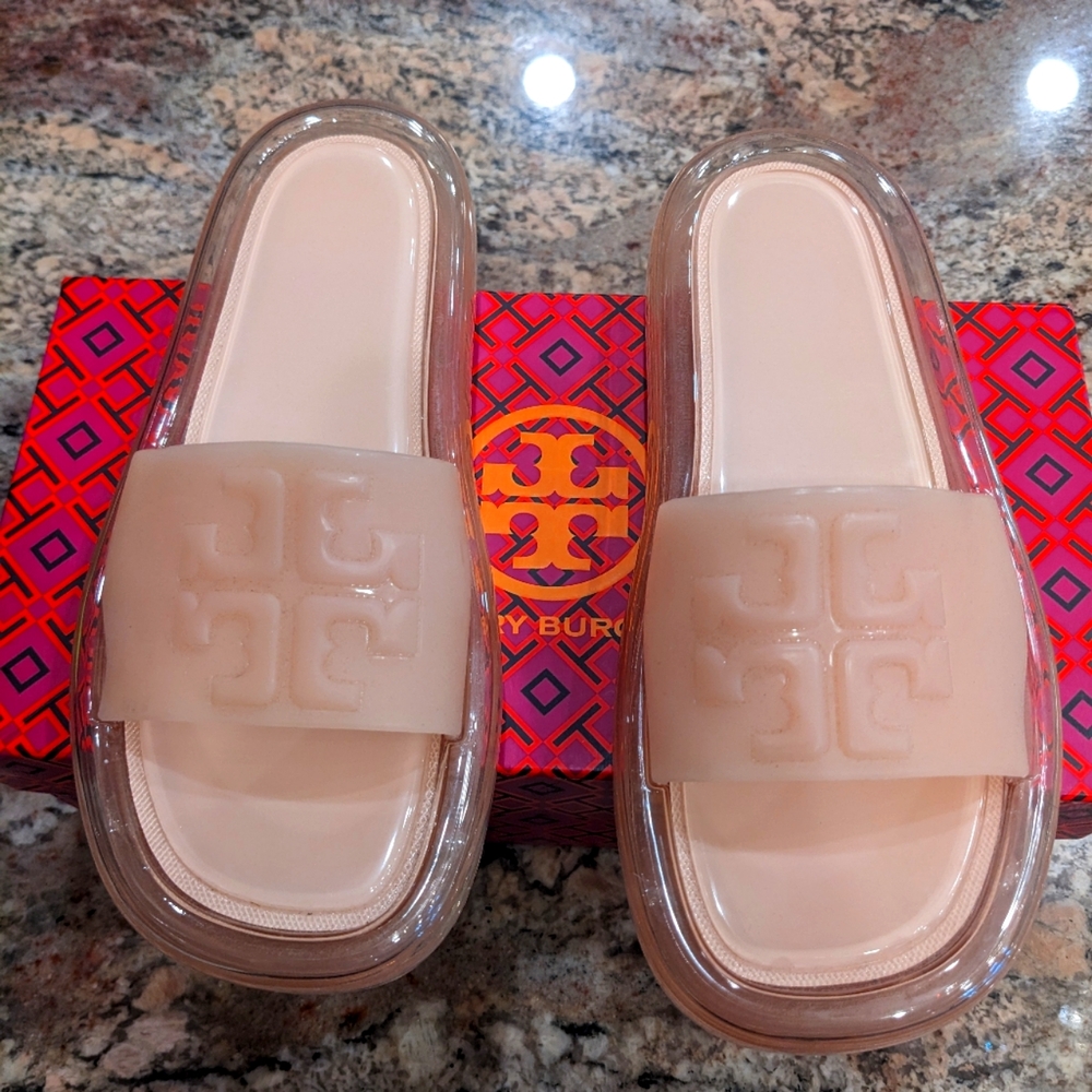 Tory Burch Bubble Jelly Slides (Meadow sweet color) size 5